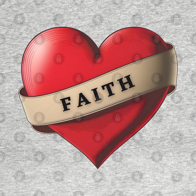 Faith - Lovely Red Heart With a Ribbon by Allifreyr@gmail.com